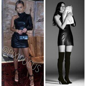 NWT ZARA ASYMMETRIC 100 SHEEPSKIN LEATHER DRESS